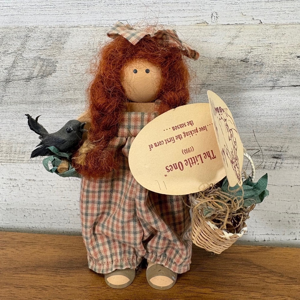 Vintage Lizzy High Wooden Doll 1995 The Little ones. Signed First Corn Harvest‎